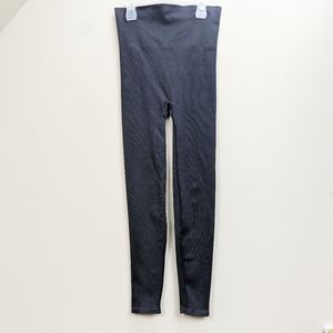 SPANX XL Look at Me Leggings Gray Ribbed Stretch